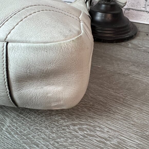 Coach Hamilton Ergo White Leather Hobo Shoulder Bag Zip Tassel F10280 - Picture 7 of 8